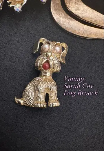 빈티지 사라 코 벤틀리 개 도그 테리어 브로치