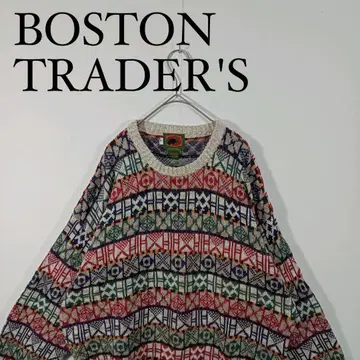 BOSTON TRADER'S 다색 총무늬 니트 스웨터 코튼 L