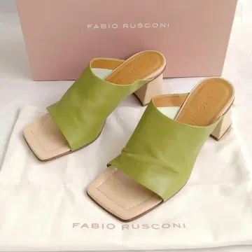 파비오 루스코니 이탈리아 가죽 샌들 라이트 그린 35 천연 가죽