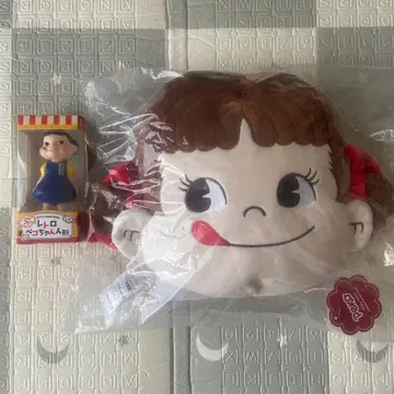 후지야 레트로 페코짱 인형과 페이스 미니 쿠션