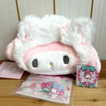 마이멜로디 화이트 고양이 발레리나 페이스 파우치 스티커 씰 세트