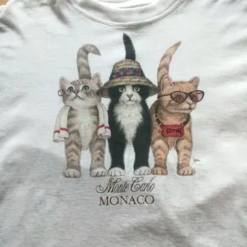 빈티지 2000년 모나코 구매 BOB HARRISON 고양이T셔츠