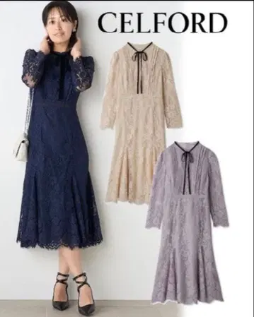 CELFORD 네이비 레이스 원피스 38 사이즈