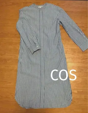 COS 스트라이프 롱 셔츠 원피스 34