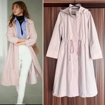 새상품급 저스길리티 발수 롱 후드 블루종 핑크 1