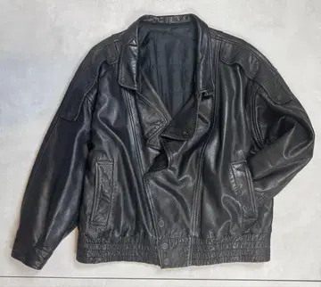 Ermenegildo Zegna 천연 가죽 블루종 블랙 짧은 기장 XL