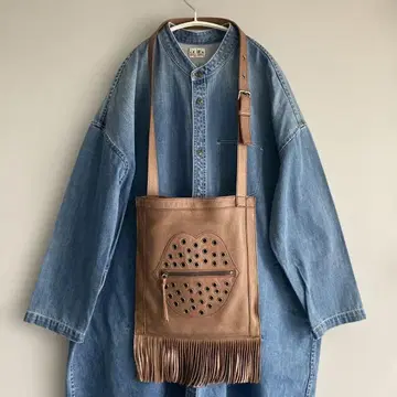 [레어 디자인] SONIA RYKIEL 숄더백 천연 가죽 프린지