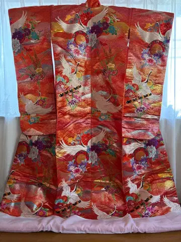 순수 실크 우치카케 신부 의상 아카라쿠 니시키오리