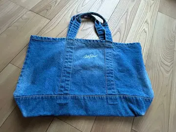 데님 토트백 대형 로고 [ 미사용 새상품 ]