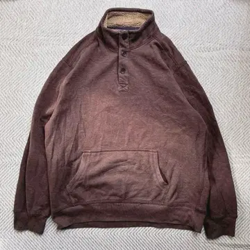 G.H.BASS 맨투맨 브라운 헨리넥 보아 안감 아메카지 XL