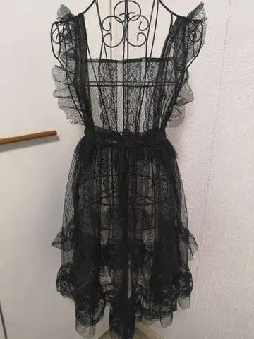 시마무라 호시나 사쿠라코 튤 에이프런 S 블랙