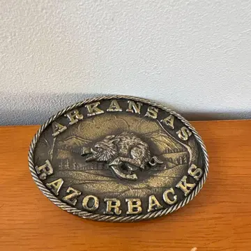 아칸소 레이저백스 엠블럼 빈티지 벨트 버클