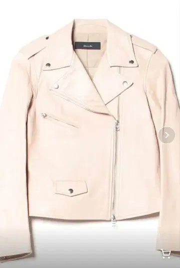 allureville 가죽 라이더 자켓 베이지 핑크