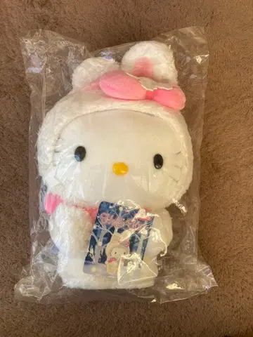 초레어 홋카이도 한정 눈 토끼 키티 봉제 인형 미개봉 새상품 장기 보관품