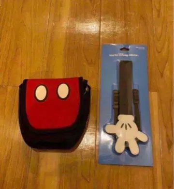 새상품 디즈니 미키 모티브 일안 반사 카메라 케이스 스트랩 세트