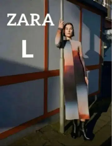 [레어 인기] ZARA 자라 튤 원피스 선셋 프린트 L 사이즈