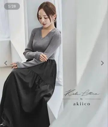 고베 레터스 다나카 아키코 씨 콜라보 이소재 도킹 원피스