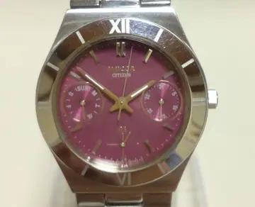 [ 작동품 ] CITIZEN Wicca 여성용 손목시계 쿼츠 퍼플 다이얼