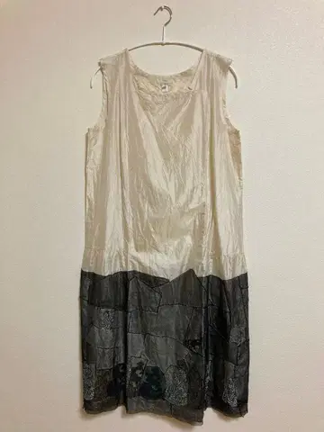 새상품 dosa 도사 리사이클 레이스 패치워크 실크 원피스