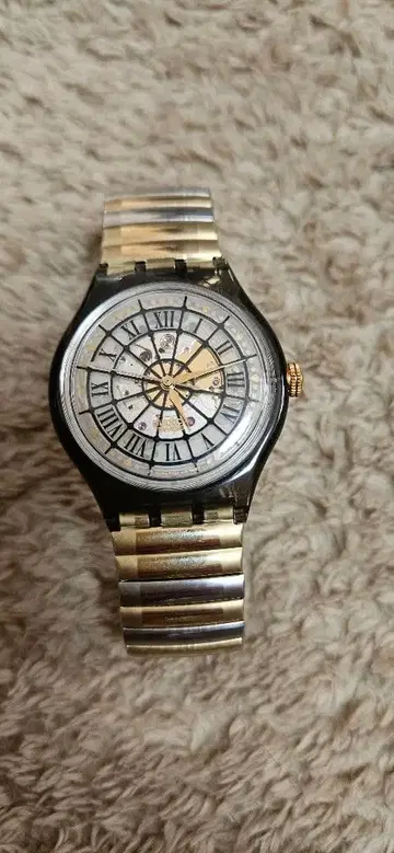 스와치 Swatch 골드 레어 스켈레톤 Automatic
