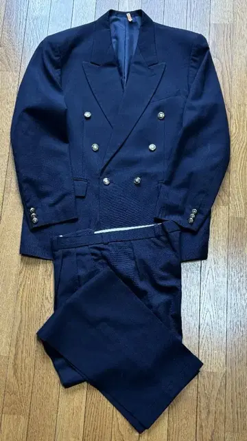영국제 6B 더블 블레이저 수트 투 턱 팬츠