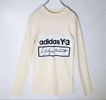 Y-3 빅 로고 테크 니트 스웨터 긴팔 XS 사이즈 화이트