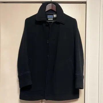 BLUE BLUE JAPAN 멜톤 울 코트 P 코트 네이비