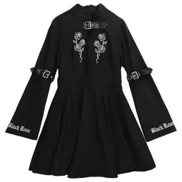 리슨 플레이버 블랙 원피스 지뢰계 서브컬쳐