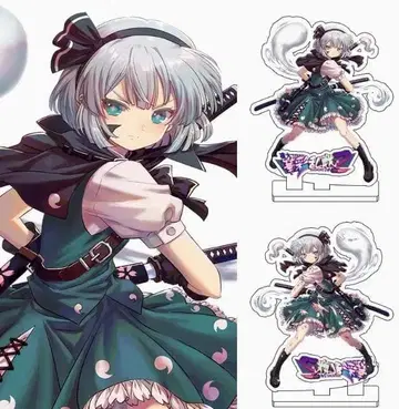 동방 프로젝트 아크릴 스탠드 리버서블 인쇄 보로 그림 콘파쿠 요우무