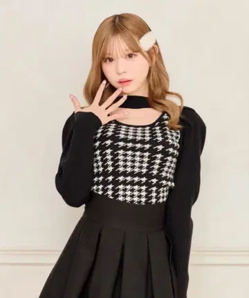 apres jour 아프레 주르 프론트 오픈 니트 블랙 FREE