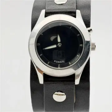 FOSSIL 파슬 작동 SS x 가죽 BIGTIC 손목시계 블랙 다이얼