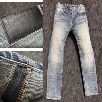 BLACK by VANQUISH 페인트 페인트 스키니 데님 Y2K 일본제