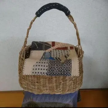 아케비 바스켓백 원 핸들 바스켓백 감물 염색 빈티지 원단 커버 포함