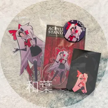 해즈빈 호텔 아크릴 스탠드 캔뱃지 스티커 바기 세트