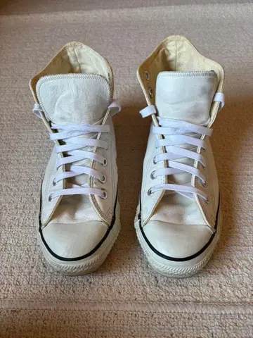 US 90s 컨버스 올스타 하이컷 화이트 가죽