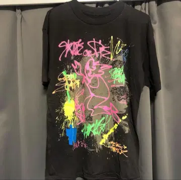 빈티지 WILD OATS 아트 Tee 티셔츠 네온 컬러 80'90'