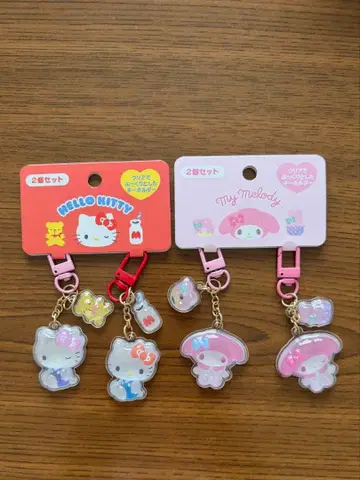 산리오 커플 니코니코 키링 헬로키티 마이멜로디