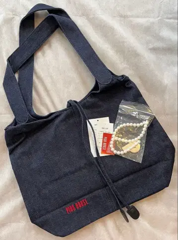 PINK HOUSE 핑크하우스 미사용 인디고 염색 토트백