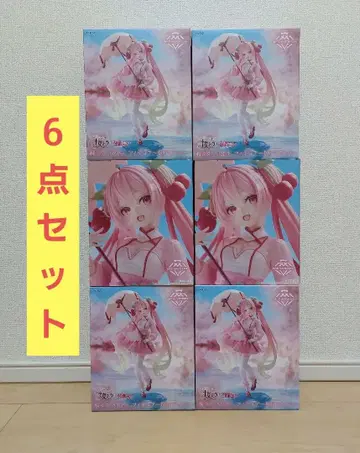 벚꽃 미쿠 AMP+ 피규어 ~벚꽃 드레스 ver.~ 6개 세트 묶음 판매