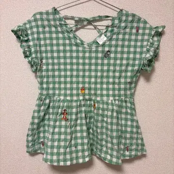 WDW 푸우 깅엄 체크 상의