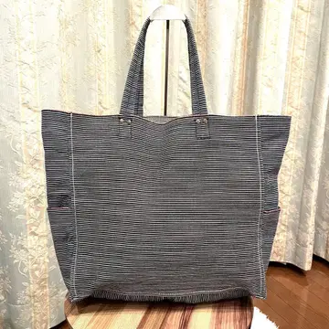 레어 45rpm 토트백 히코리 데님 TABI 보더 숄더