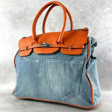 FIRANO 데님 가죽 A4 토트백 숄더백 봄