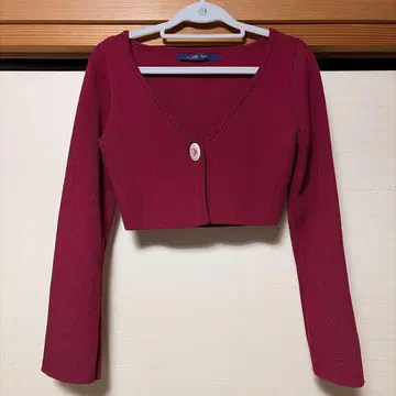 플라워 카메오 단추 숏 니트 가디건 안나더안젤라스 핀트