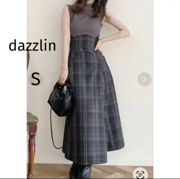 dazzlin 다즐린 체크 슬리브리스 코르셋 원피스 S