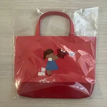 파밀리아 북 파우치 데님 백 빨간색