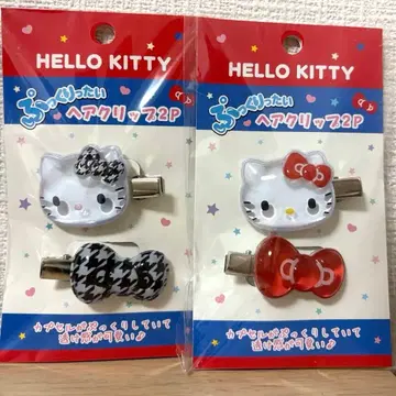 산리오 키티 통통 입체 헤어 클립 2개 세트