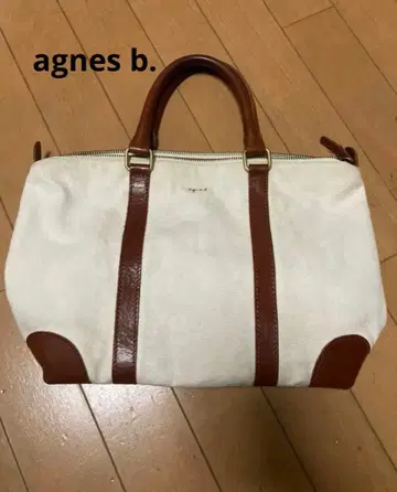 agnes b. 캔버스 가죽 백