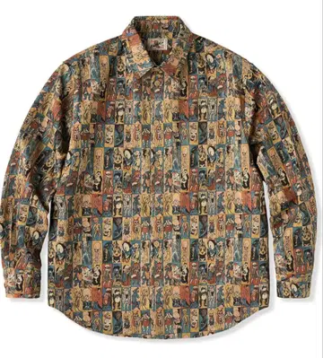 karaku 카라쿠 긴팔 판화풍 [요괴도감] 우키요에 코튼 긴팔 셔츠