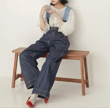 새상품급 somari imagination 2way 프릴 서스펜더 데님