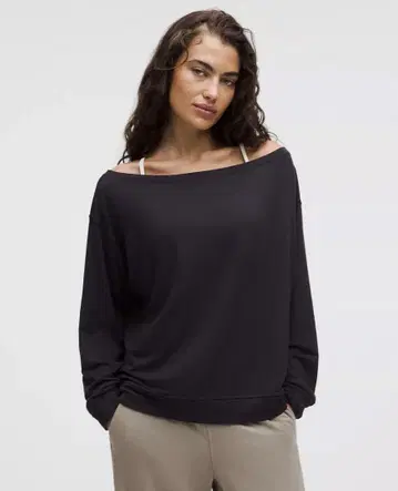 룰루레몬 BeCalm 오버 사이즈 보트넥 긴팔 셔츠 XS